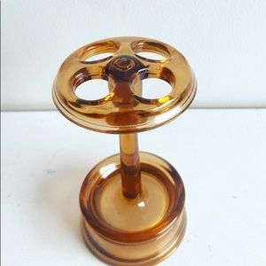 Amber Lucite Brush Holder